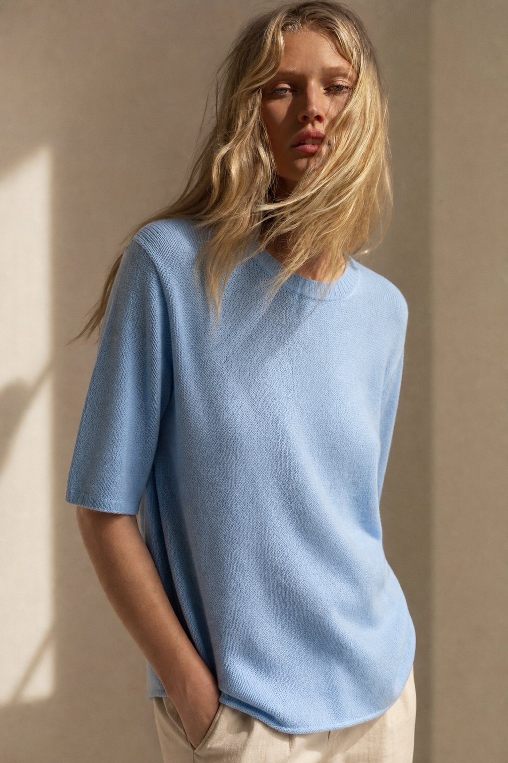 Larkin Seamless Pullover — Blue, banana_republic product shot