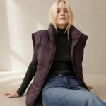 Leah Down Padded Vest — Burgundy, banana_republic product shot