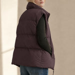 Leah Down Padded Vest — Burgundy, banana_republic product shot