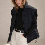 Leah Down Padded Vest — Black, banana_republic product shot