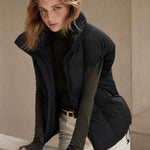 Leah Down Padded Vest — Black, banana_republic product shot