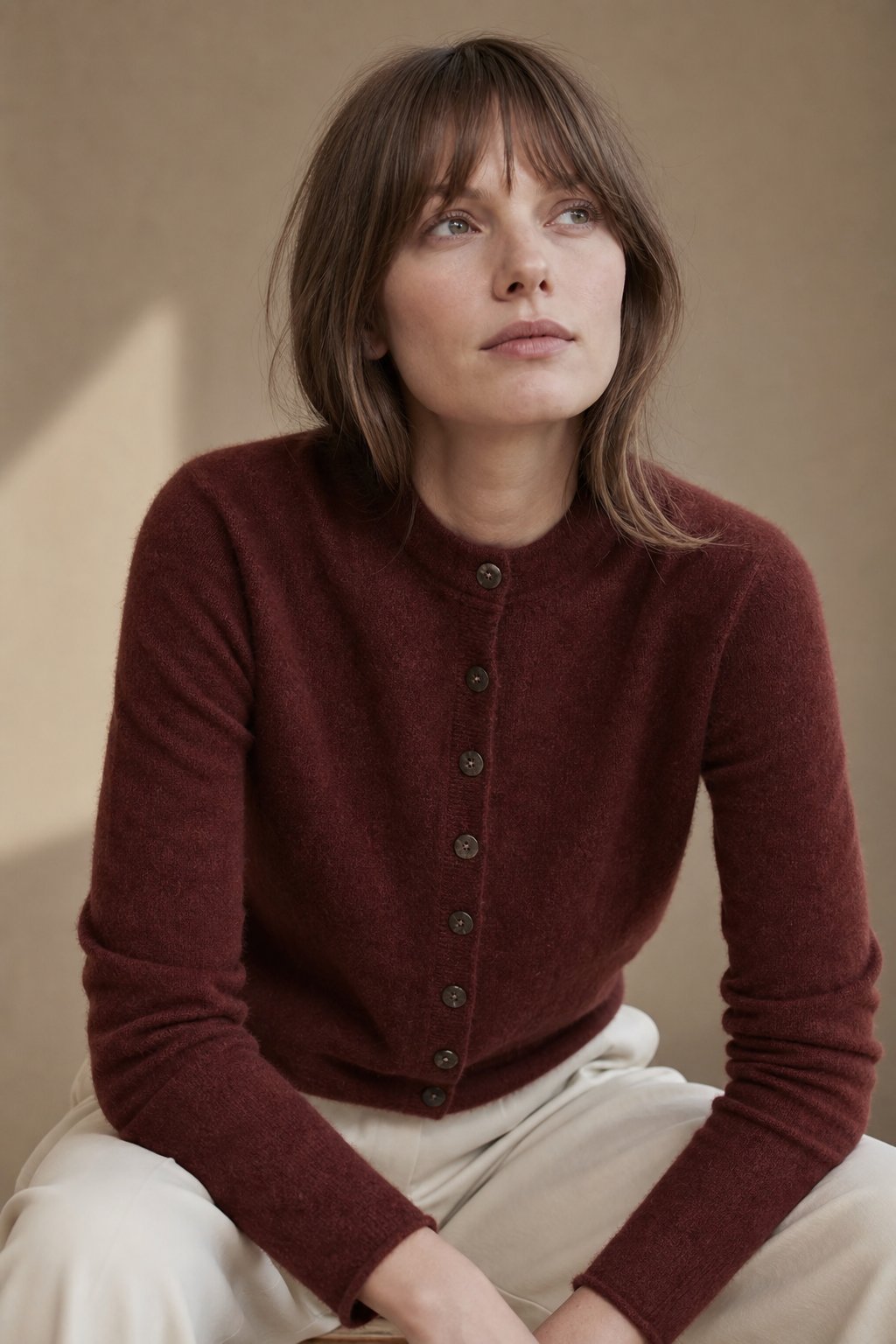 Legacy Wool Cardigan — Maroon, banana_republic product shot