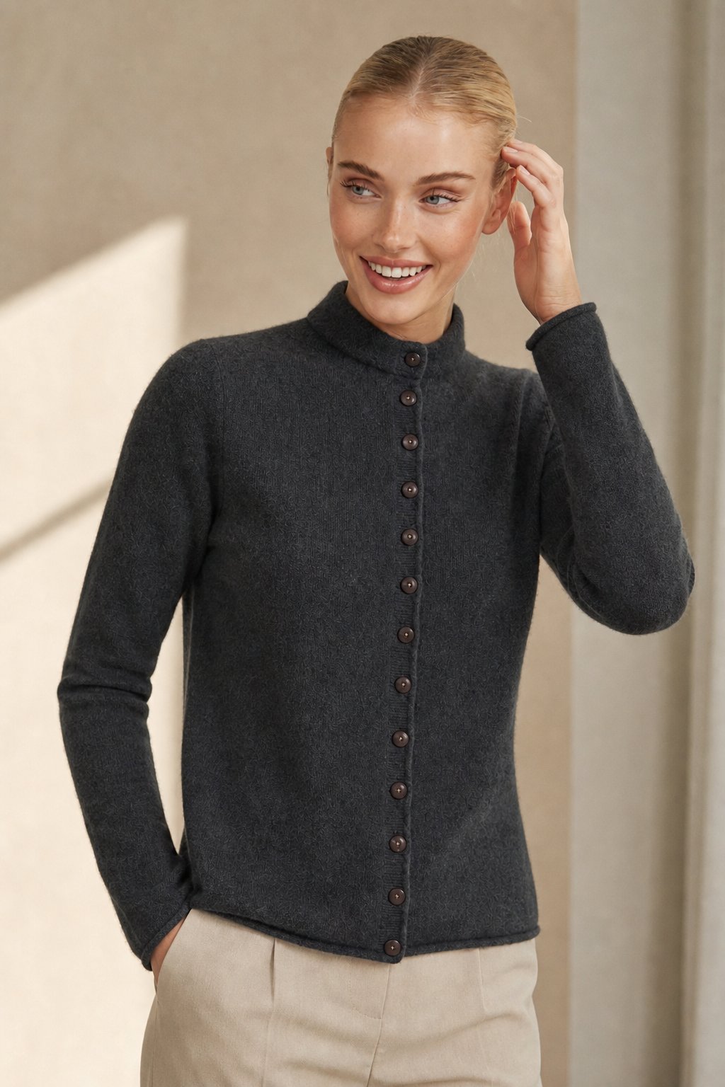 Legacy Wool Cardigan — Gray, banana_republic product shot