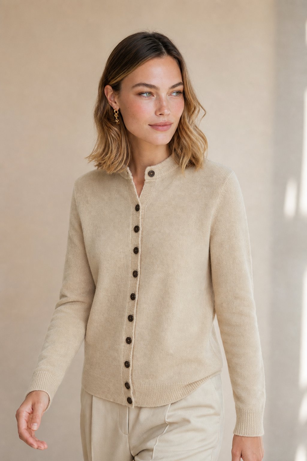 Legacy Wool Cardigan — Beige, banana_republic product shot