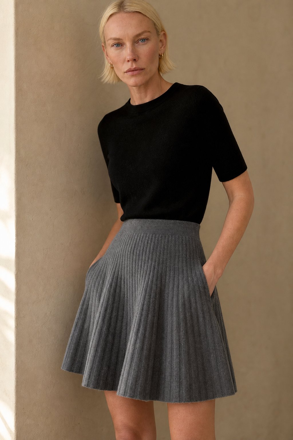 Les Coudrées Merino Skirt — Gray, banana_republic product shot