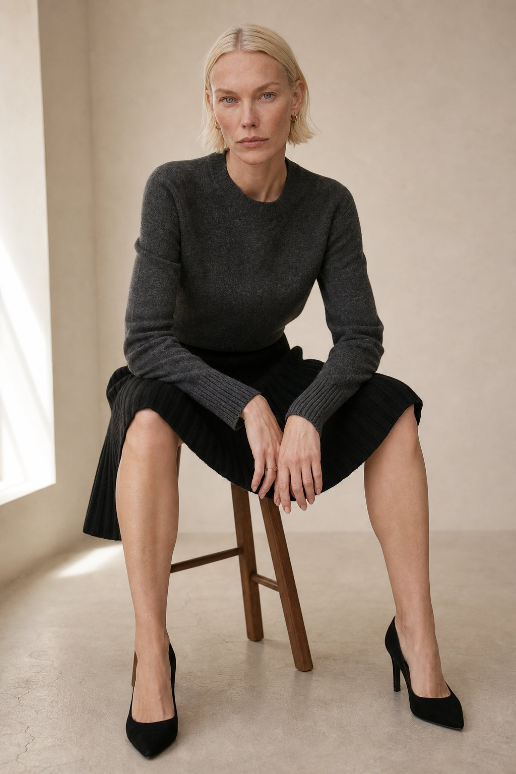 Les Coudrées Merino Skirt — Black, banana_republic product shot
