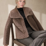 Liana Faux Mink Jacket — Brown, banana_republic product shot