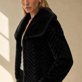Liana Faux Mink Jacket — Black, banana_republic product shot