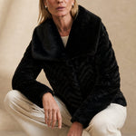 Liana Faux Mink Jacket — Black, banana_republic product shot