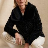 Liana Faux Mink Jacket — Black, banana_republic product shot