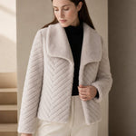 Liana Faux Mink Jacket — Light Gray, banana_republic product shot