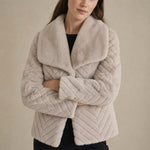 Liana Faux Mink Jacket — Light Gray, banana_republic product shot