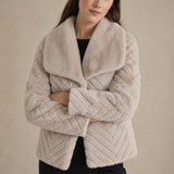 Liana Faux Mink Jacket — Light Gray, banana_republic product shot