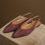 Lido Italian Leather Slingback Flat — Lavender, shoe_pedestal product shot