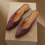 Lido Italian Leather Slingback Flat — Lavender, shoe_pedestal product shot
