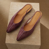 Lido Italian Leather Slingback Flat — Lavender, shoe_pedestal product shot