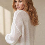 Liora Relaxed Crewneck Sweater — White, banana_republic product shot