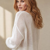 Liora Relaxed Crewneck Sweater — White, banana_republic product shot