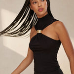 Livia Empress Top — Black, banana_republic product shot