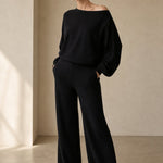 Loungewear Eleganza Set — Black, banana_republic product shot