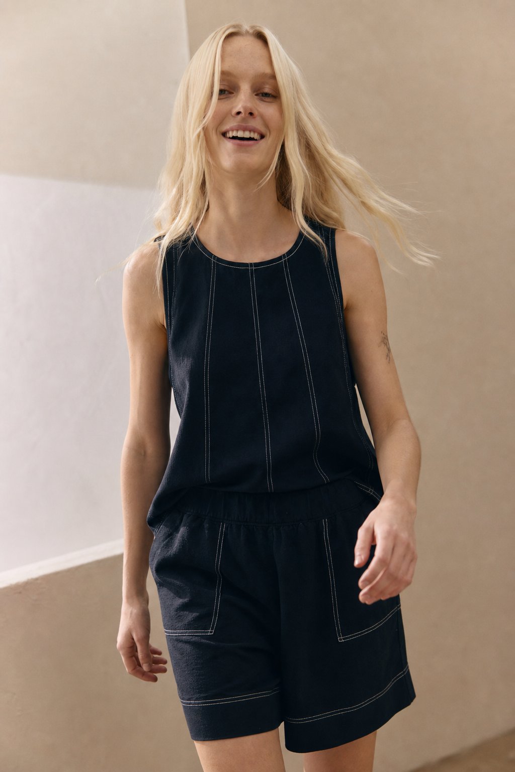 Lucia Romano Two-Piece Set — Black, banana_republic product shot