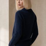 Madison Avenue Cardigan — Navy, studio product shot