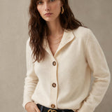 Madison Avenue Cardigan — Ivory, studio product shot