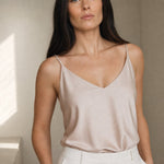 Madison Camisole Top — Khaki, studio product shot