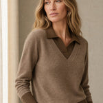 Madison Layered Knit Top — Brown, banana_republic product shot