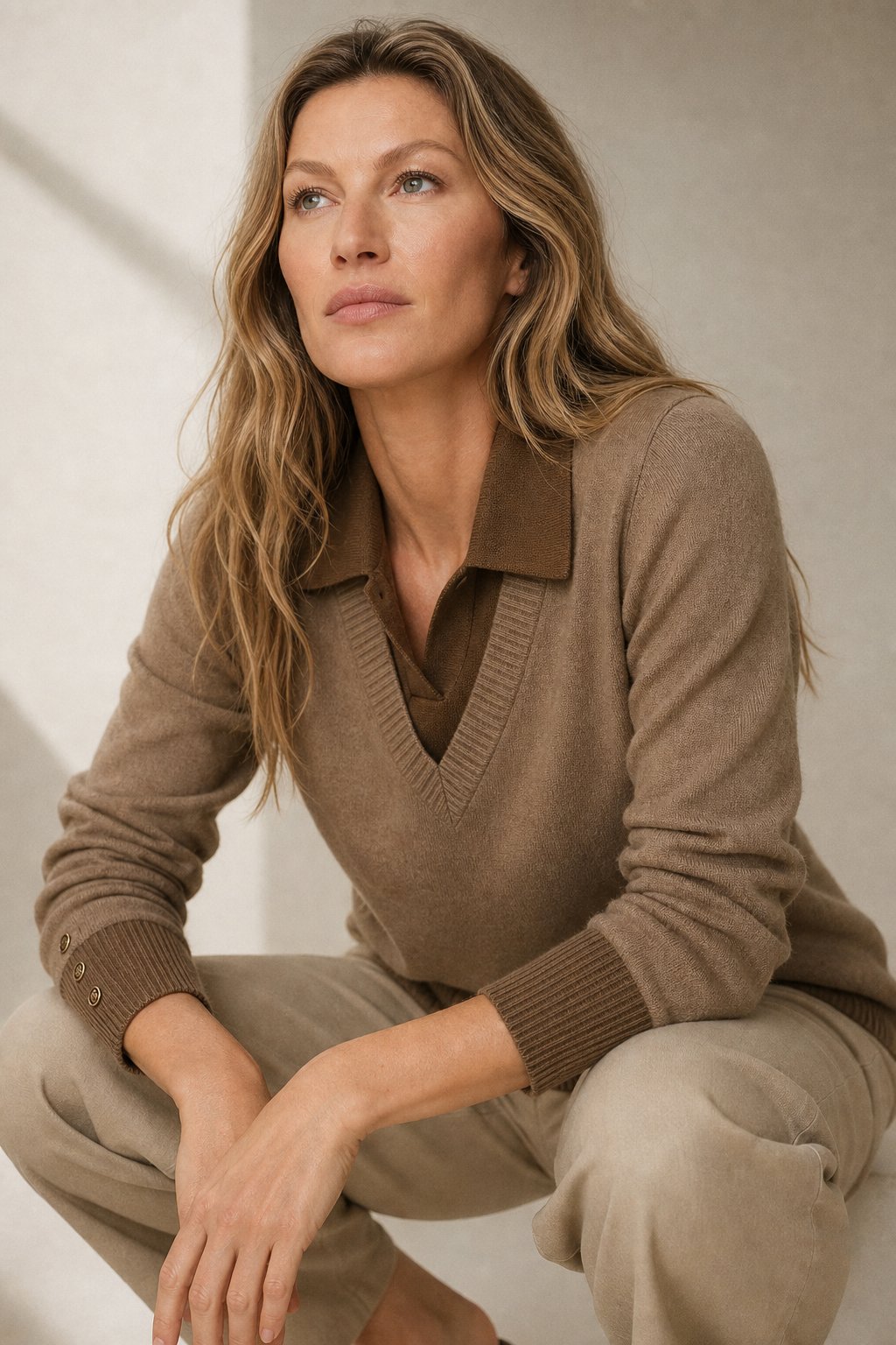 Madison Layered Knit Top — Brown, banana_republic product shot