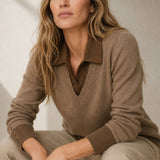 Madison Layered Knit Top — Brown, banana_republic product shot