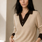 Madison Layered Knit Top — Ivory, banana_republic product shot