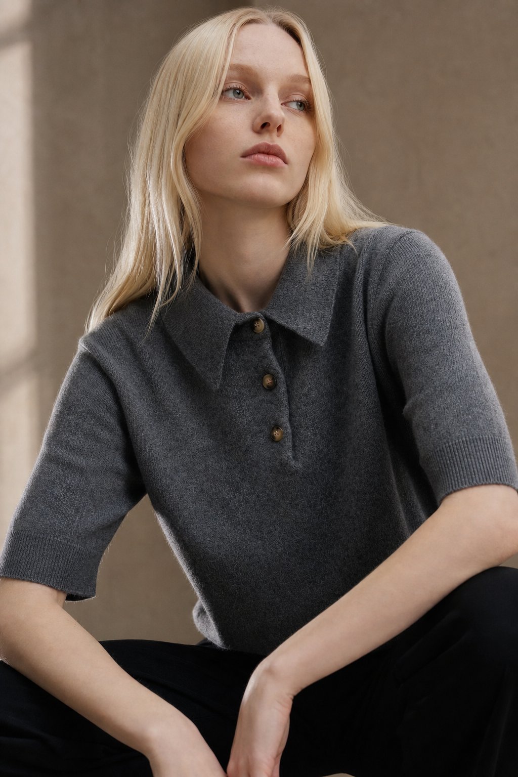 Madison Polo Wool Sweater — Dark Gray, banana_republic product shot