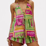 Havana Contrast Lace-Up Set