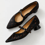 Malibu Spotted Block Heel — Black, studio product shot