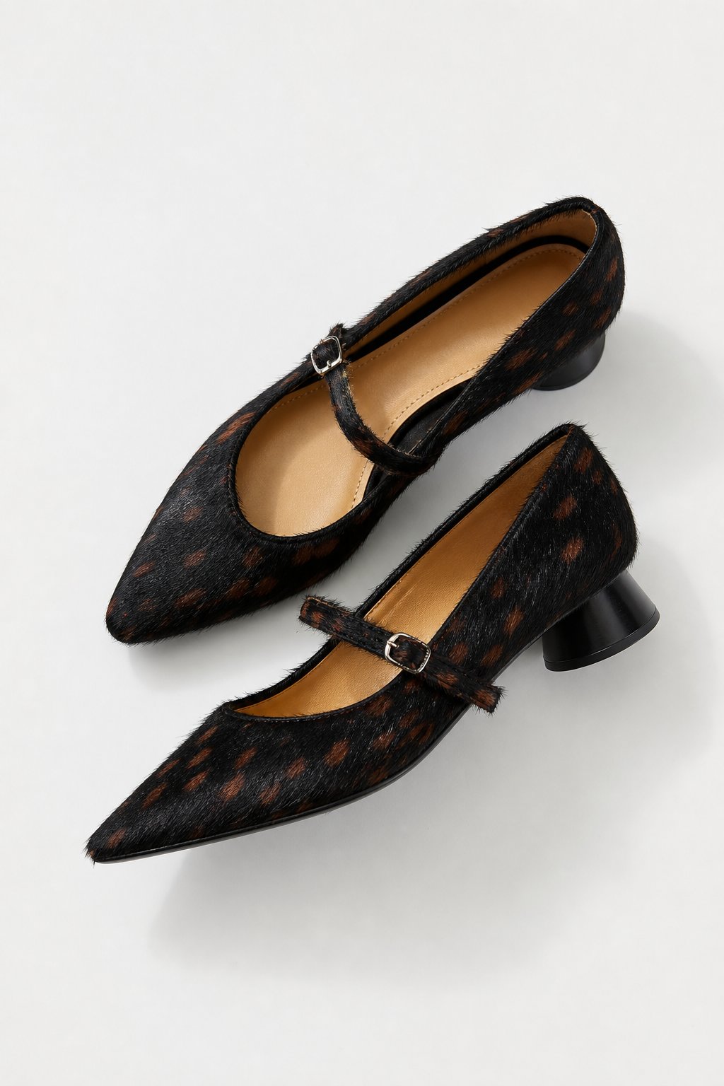 Malibu Spotted Block Heel — Black, studio product shot