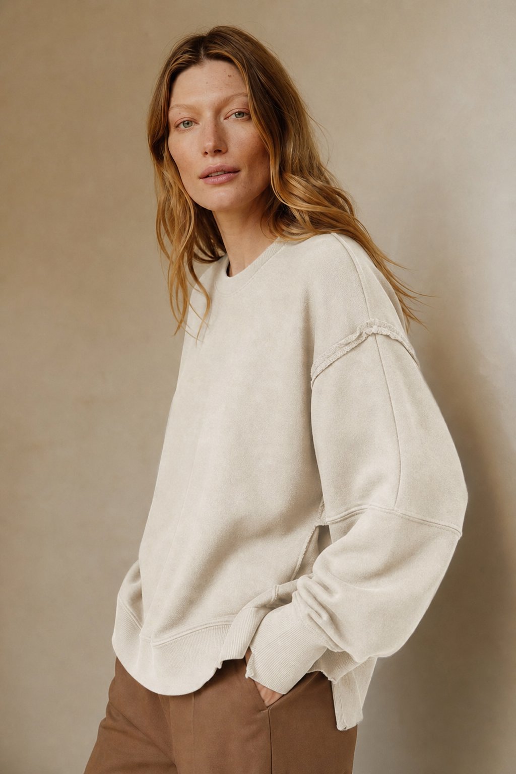 Maplewood Oversized Sweater — Beige, banana_republic product shot