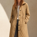 Maren Quilted Long Coat — Yellow, banana_republic product shot
