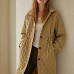 Maren Quilted Long Coat — Yellow, banana_republic product shot