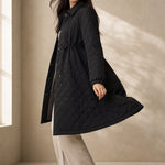 Maren Quilted Long Coat — Black, banana_republic product shot