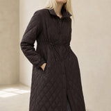 Maren Quilted Long Coat — Brown, banana_republic product shot