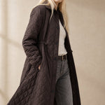 Maren Quilted Long Coat — Brown, banana_republic product shot