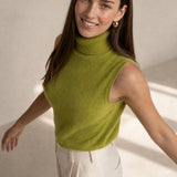 Marenton High-Neck Vest — Green, banana_republic product shot