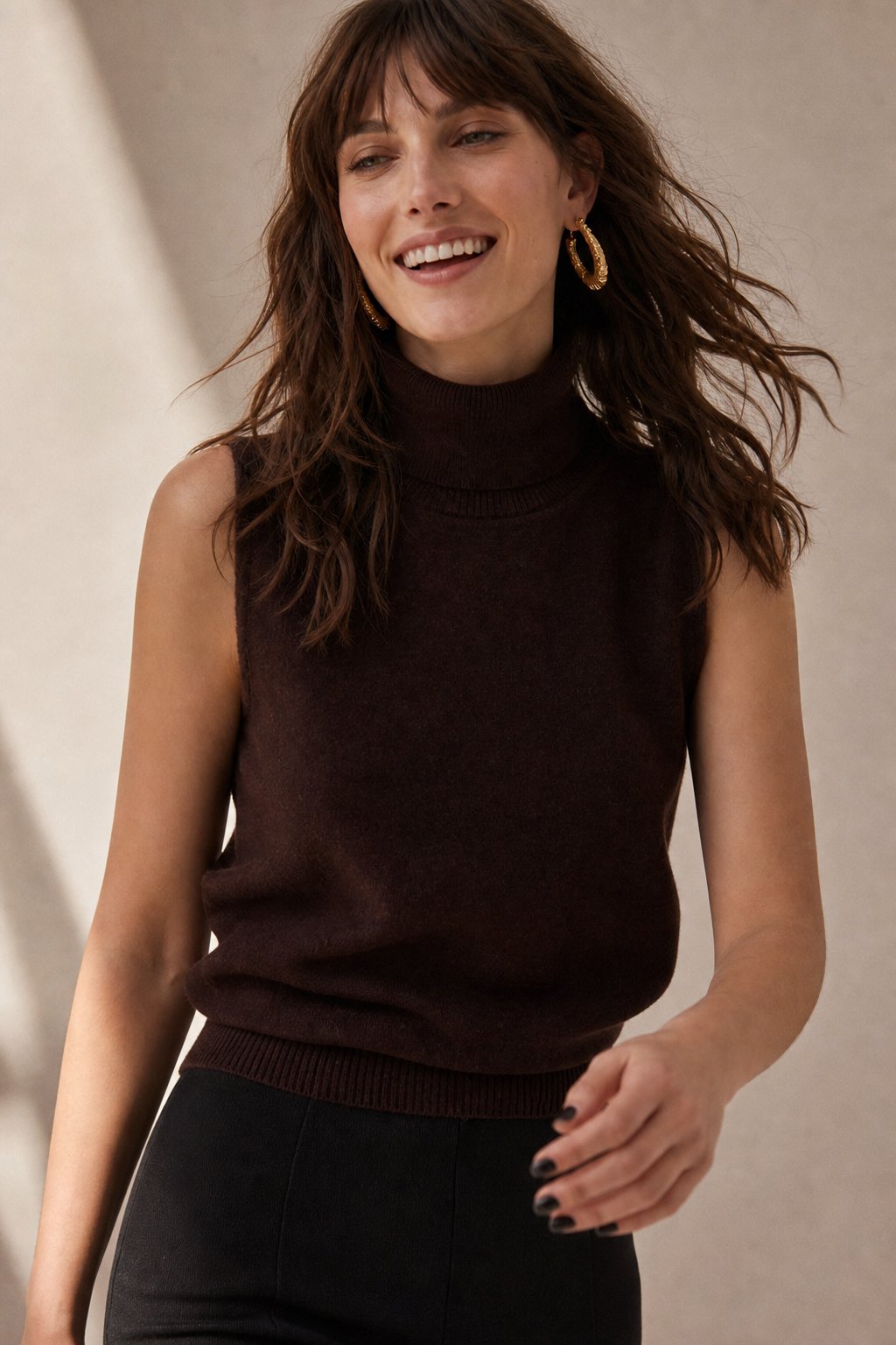 Marenton High-Neck Vest — Coffee, banana_republic product shot
