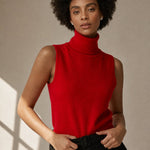 Marenton High-Neck Vest — Red, banana_republic product shot