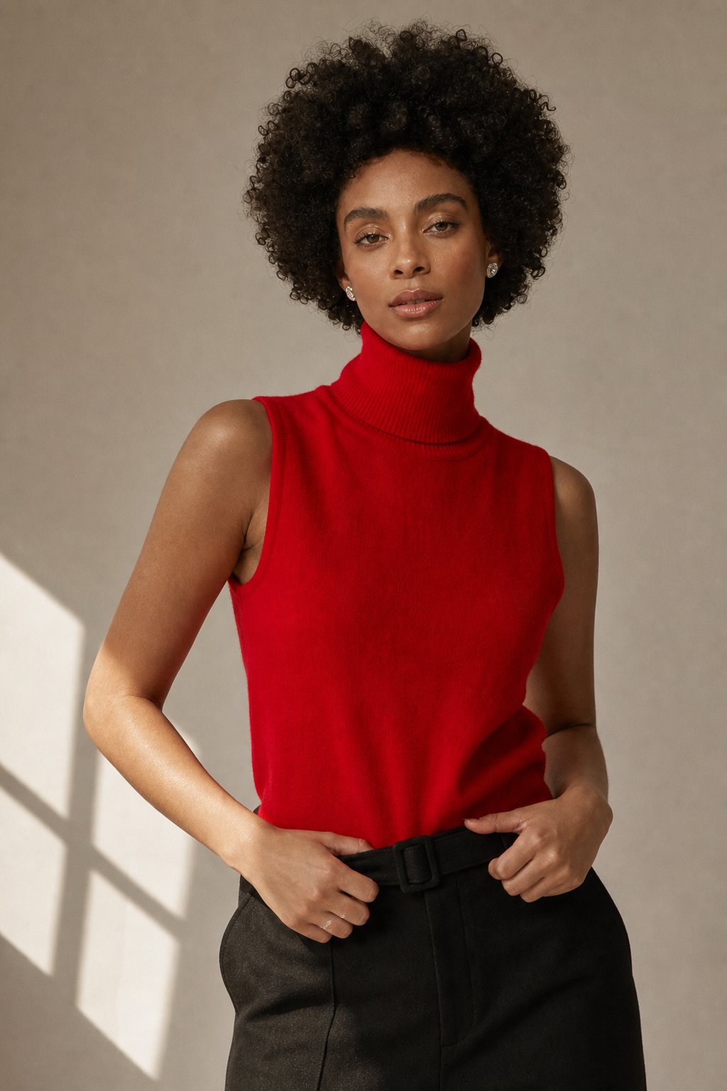 Marenton High-Neck Vest — Red, banana_republic product shot
