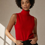 Marenton High-Neck Vest — Red, banana_republic product shot