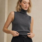 Marenton High-Neck Vest — Gray, banana_republic product shot