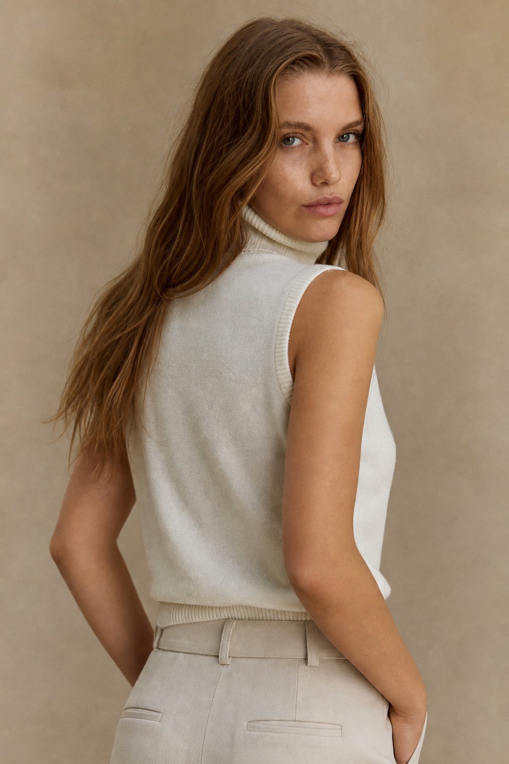 Marenton High-Neck Vest — White, banana_republic product shot