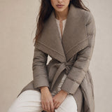 Margaux Wool-Trim Down Coat — Khaki, banana_republic product shot